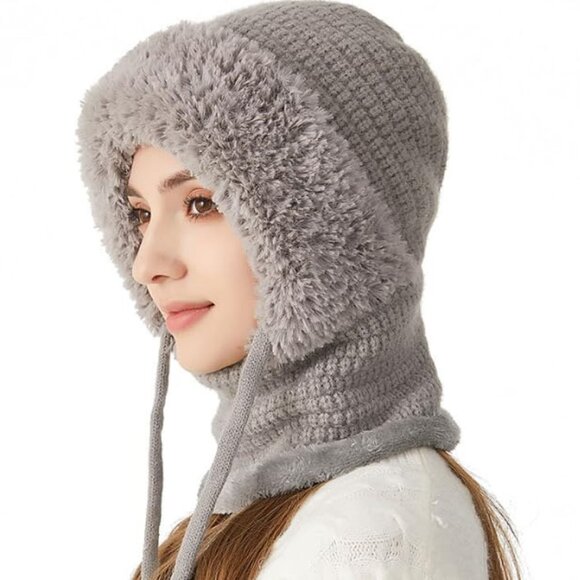Chunky Knit Balaclava 3-in-1 Winter Face Mask Hat Scarf Windproof main image 2